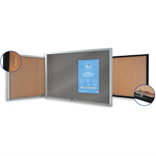 Sliding door notice board 1500x900